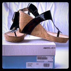 Daniblack Black wedge sandals size 8M